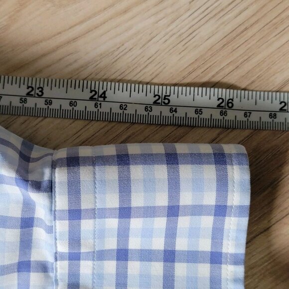 Eton Blue and White Checkered Casual Button Down Shirt - Picture 5 of 8